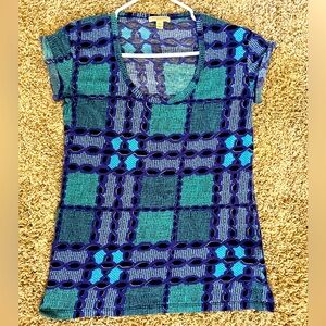 Burberry purple and Blue Fitted Graphic T-Shirt